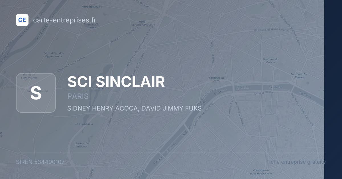 SCI SINCLAIR — 534490107 — fiche entreprise