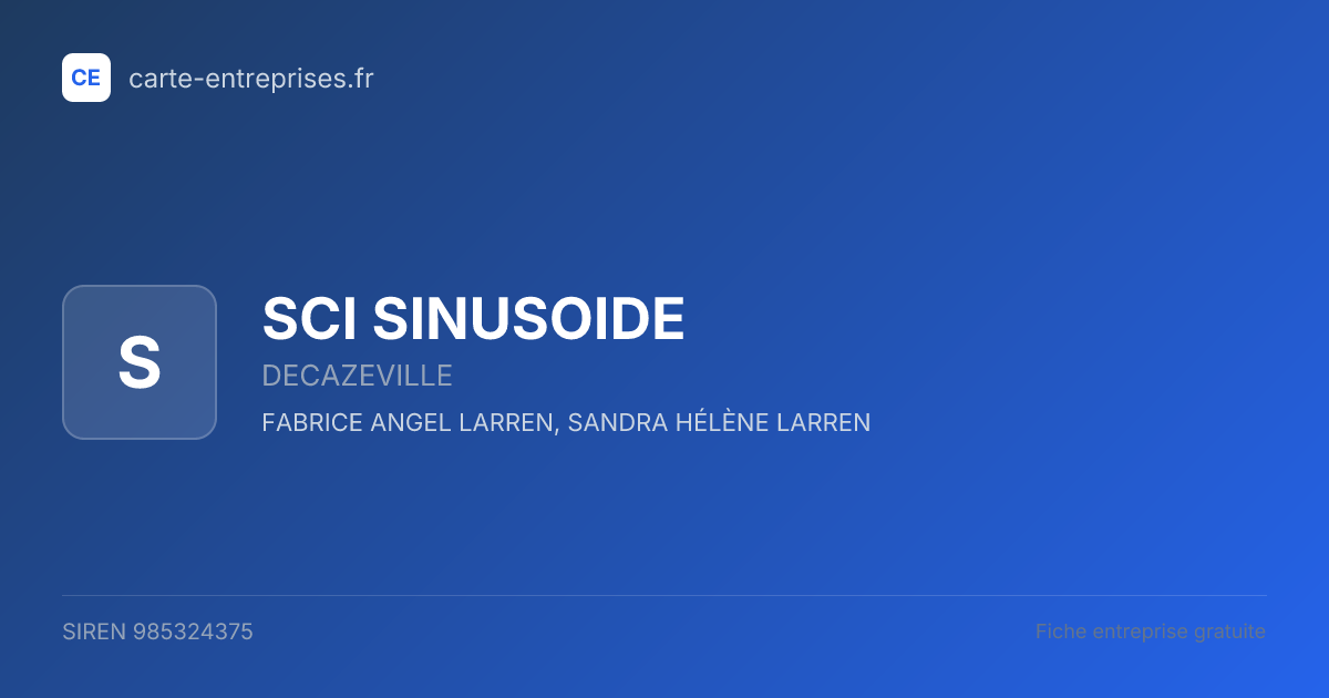 SCI SINUSOIDE — 985324375 — fiche entreprise