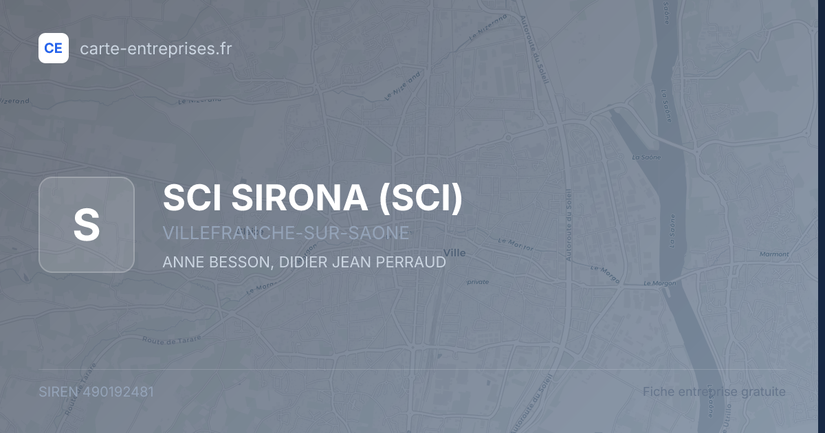 SCI SIRONA (SCI) — 490192481 — fiche entreprise