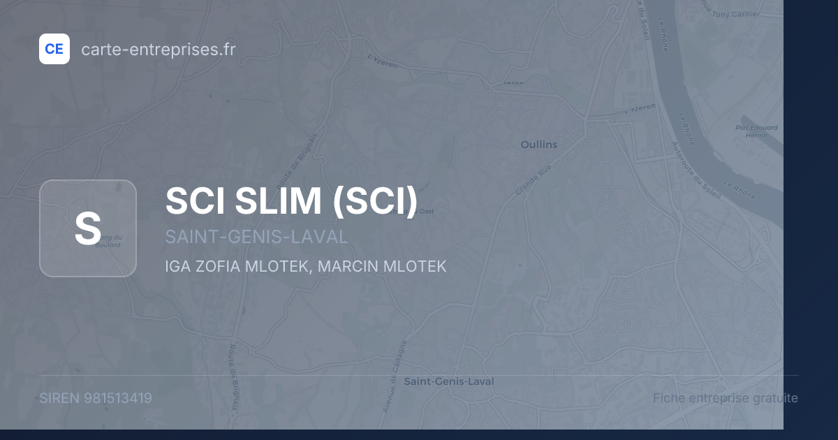 SCI SLIM (SCI) — 981513419 — fiche entreprise