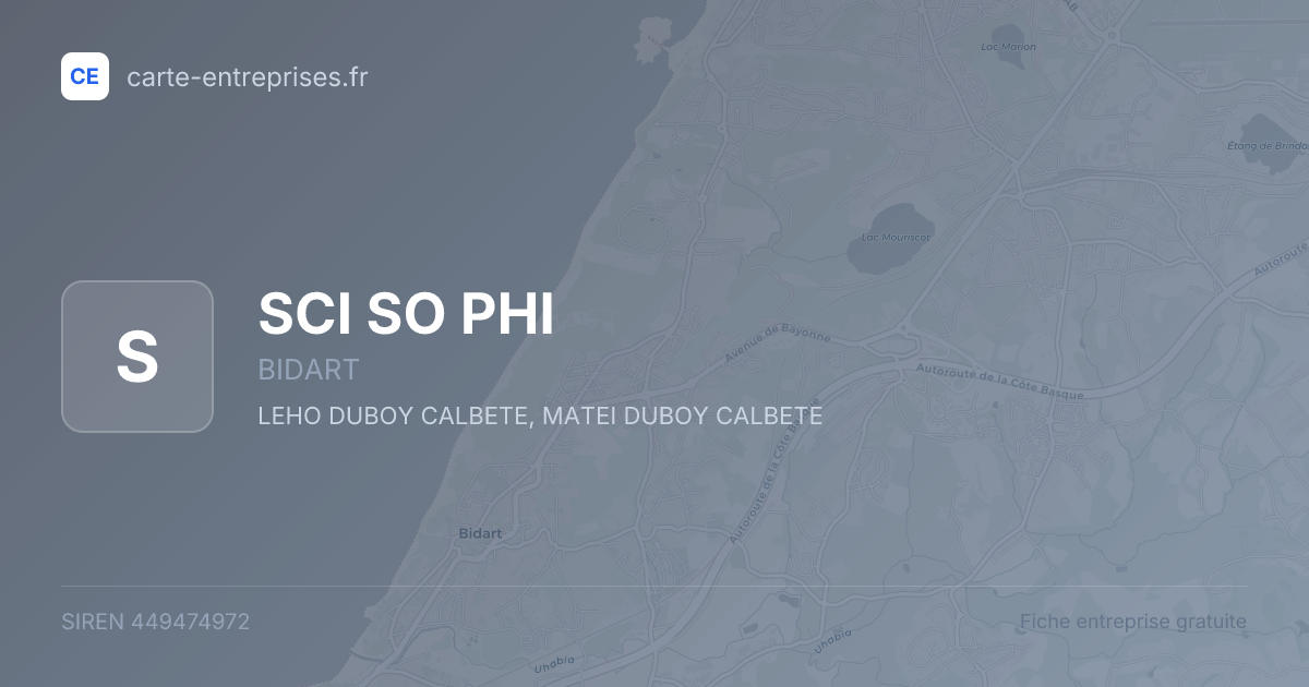 SCI SO PHI — 449474972 — fiche entreprise