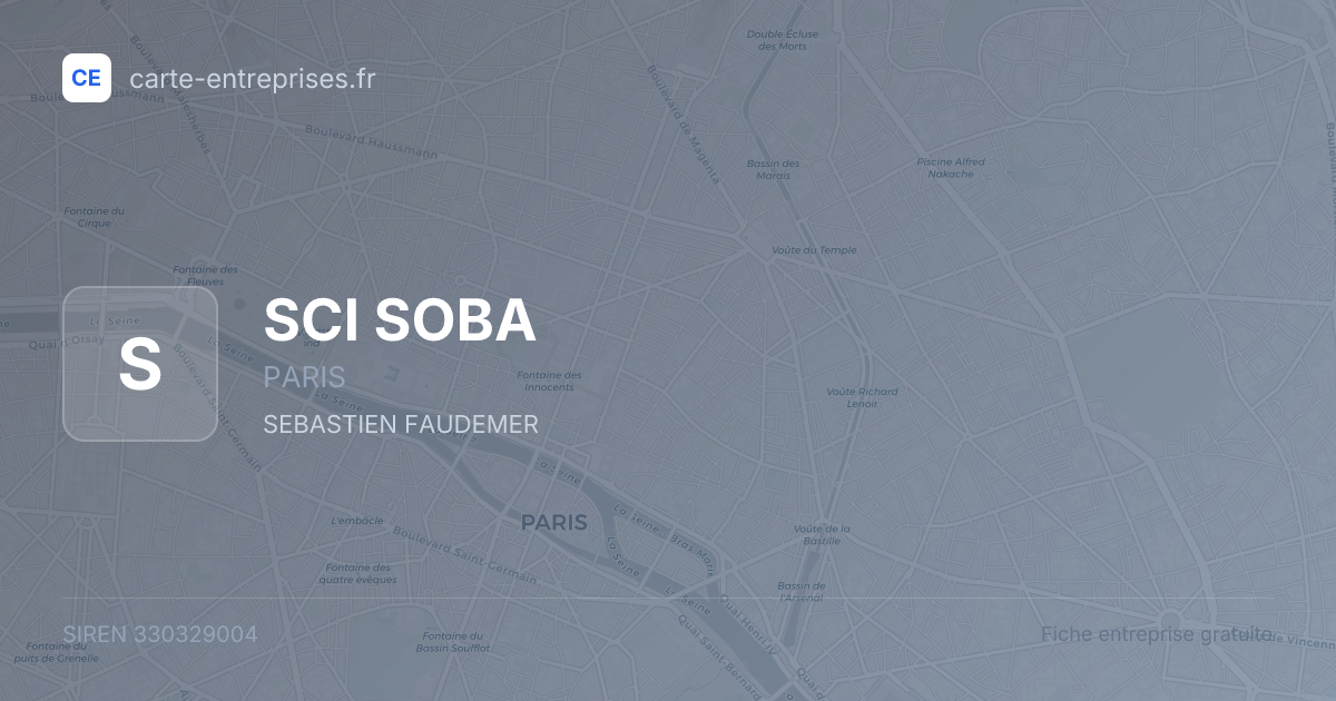SCI SOBA — 330329004 — fiche entreprise