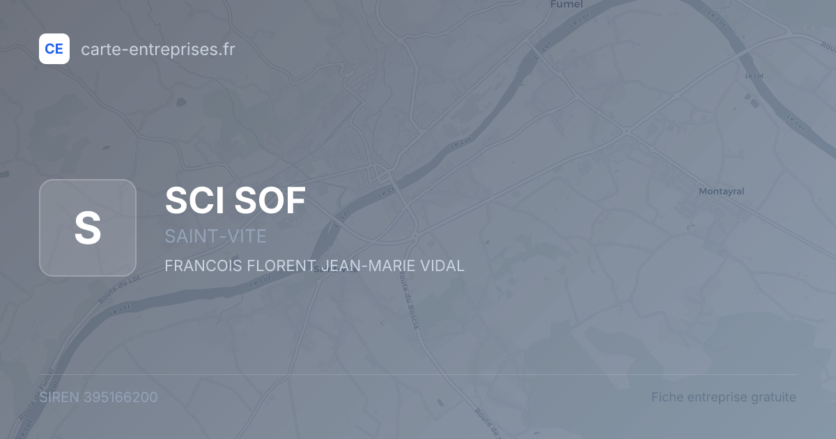 SCI SOF — 395166200 — fiche entreprise