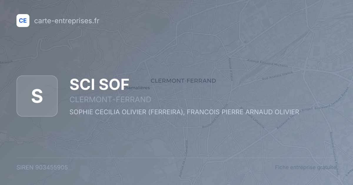 SCI SOF — 903455905 — fiche entreprise