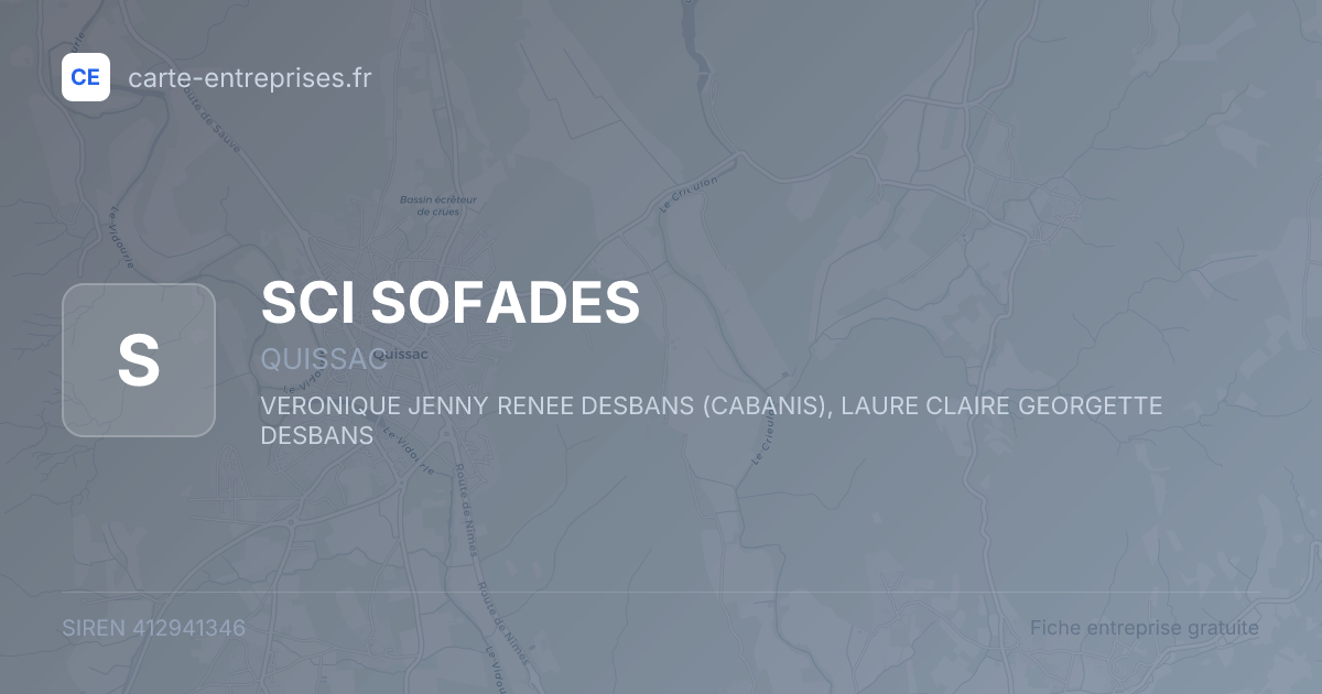 SCI SOFADES — 412941346 — fiche entreprise