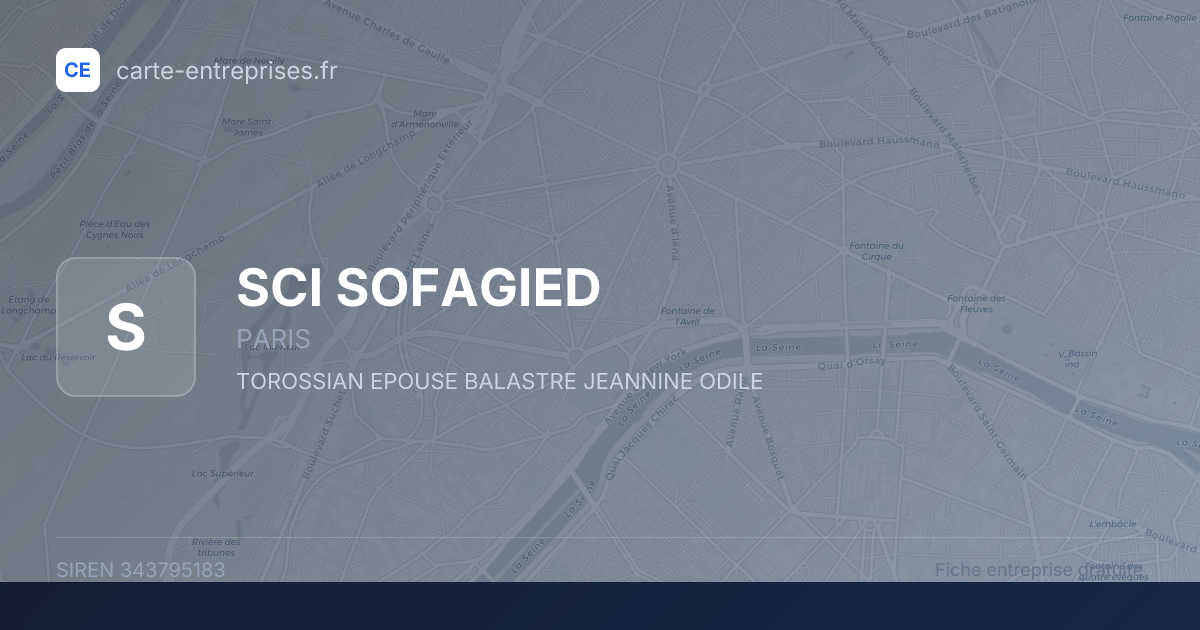 SCI SOFAGIED — 343795183 — fiche entreprise