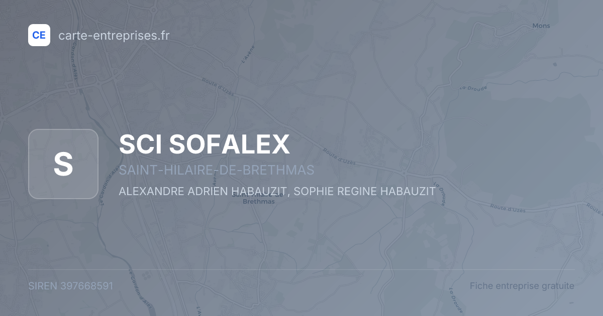 SCI SOFALEX — 397668591 — fiche entreprise