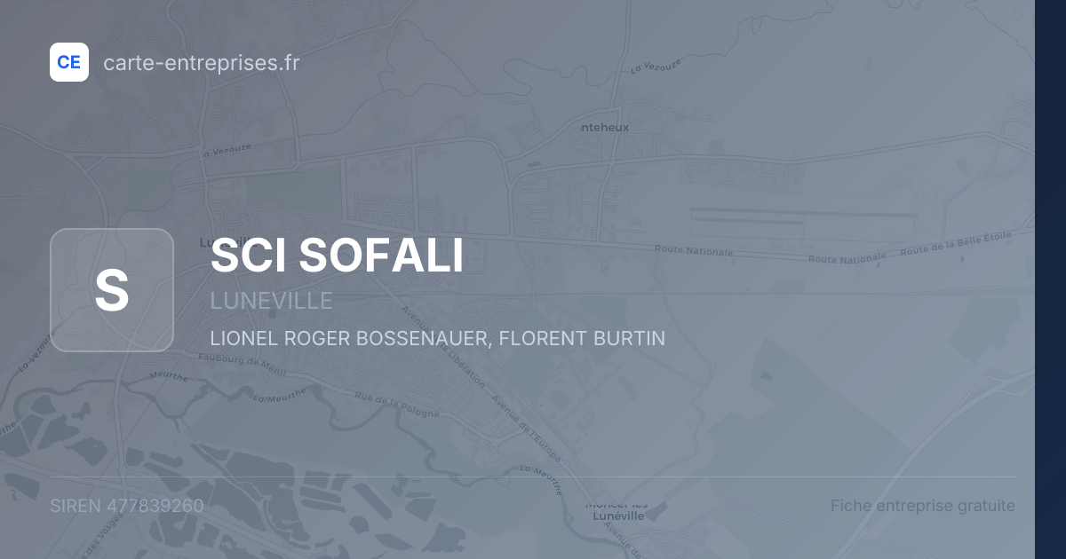 SCI SOFALI — 477839260 — fiche entreprise