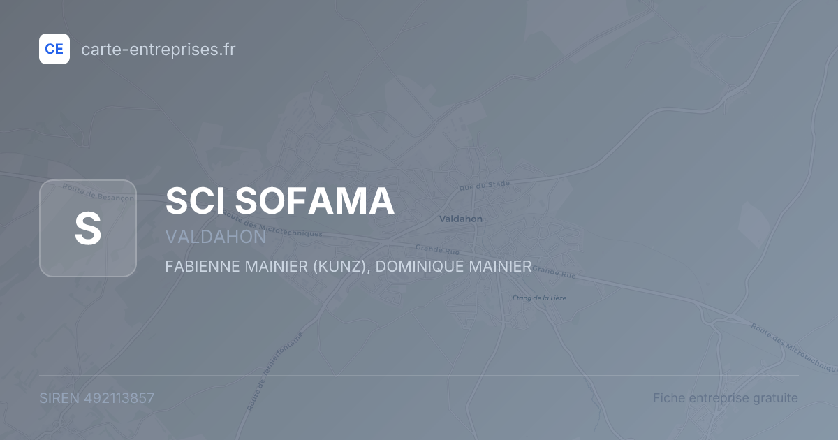 SCI SOFAMA — 492113857 — fiche entreprise