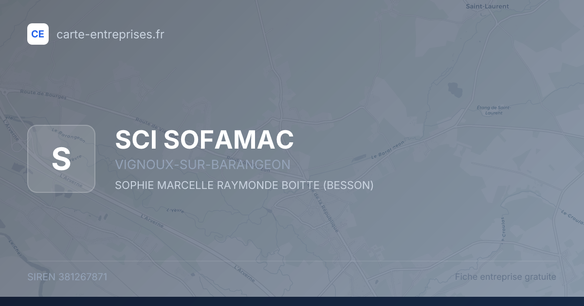 SCI SOFAMAC — 381267871 — fiche entreprise