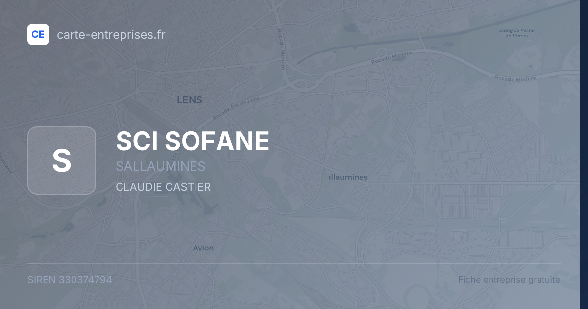 SCI SOFANE — 330374794 — fiche entreprise
