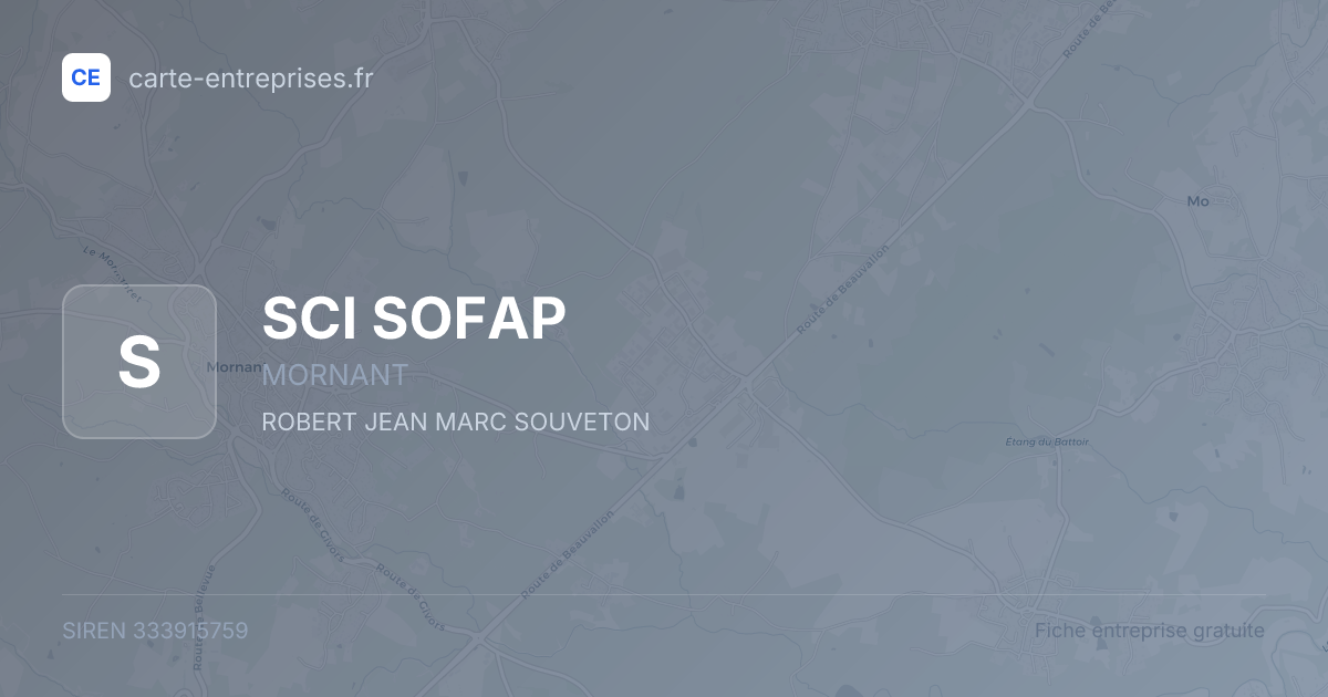 SCI SOFAP — 333915759 — fiche entreprise