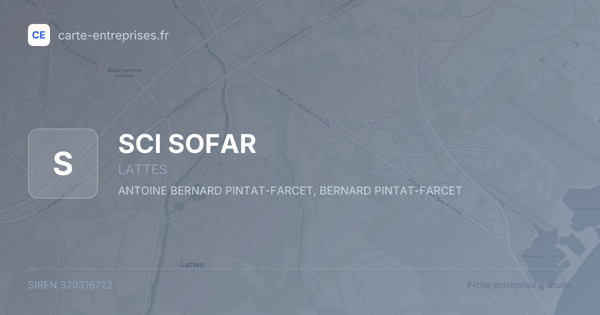 SCI SOFAR — 320316722 — fiche entreprise