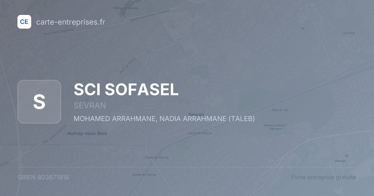 SCI SOFASEL — 803671916 — fiche entreprise
