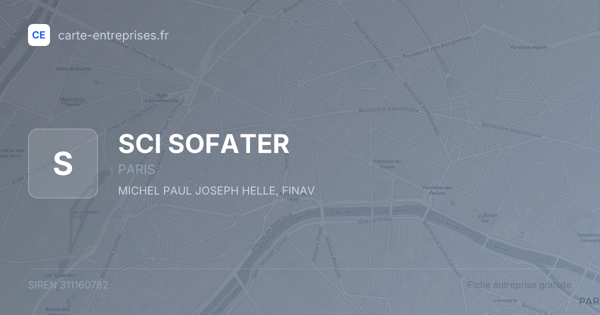 SCI SOFATER — 311160782 — fiche entreprise