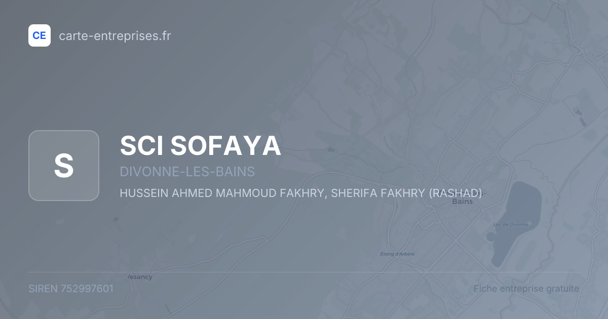 SCI SOFAYA — 752997601 — fiche entreprise