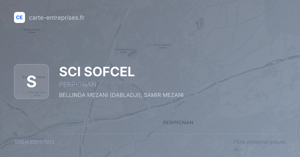SCI SOFCEL — 830171013 — fiche entreprise