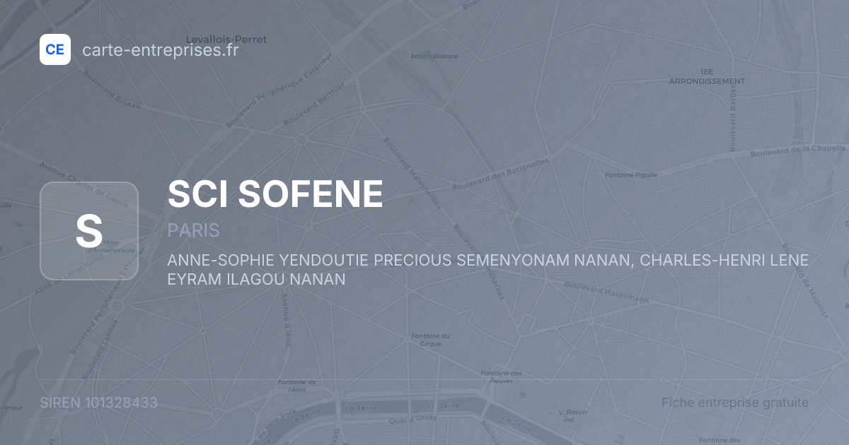 SCI SOFENE — 101328433 — fiche entreprise