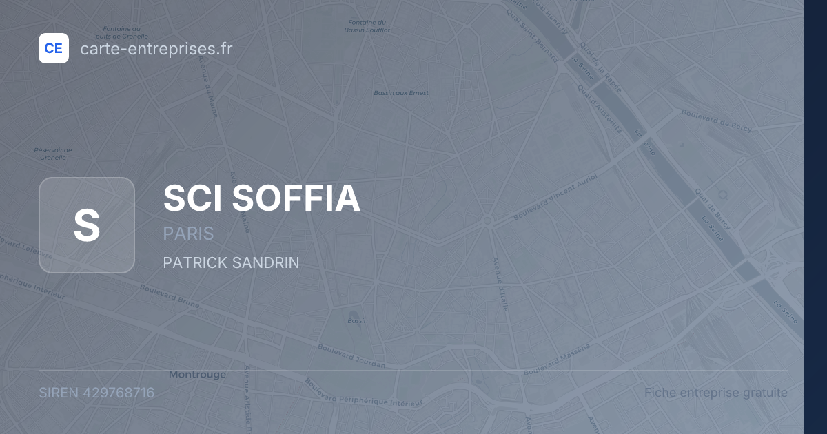 SCI SOFFIA — 429768716 — fiche entreprise