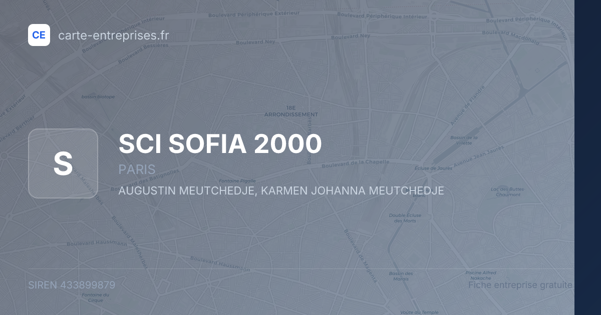 SCI SOFIA 2000 — 433899879 — fiche entreprise