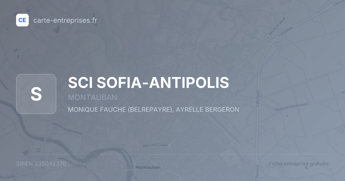 SCI SOFIA-ANTIPOLIS — 335042370 — fiche entreprise