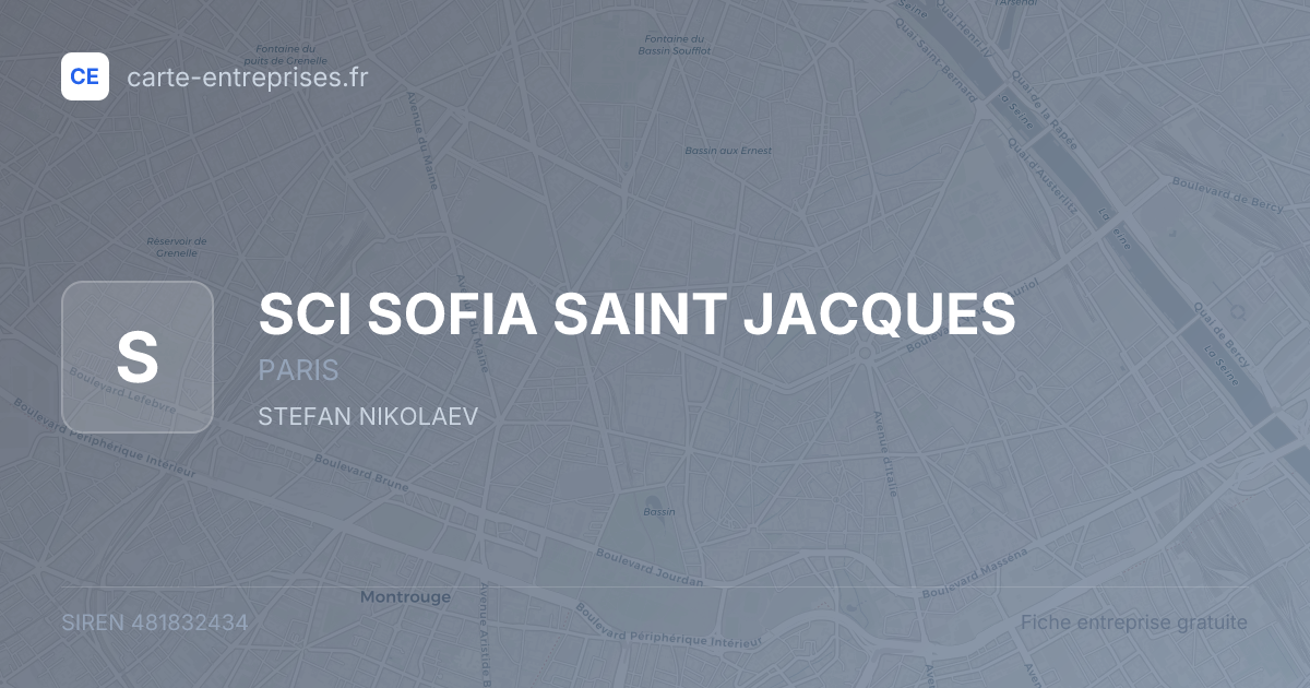SCI SOFIA SAINT JACQUES — 481832434 — fiche entreprise