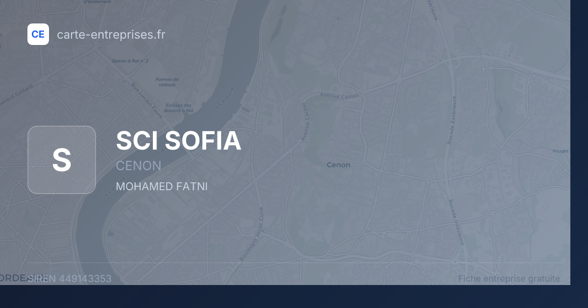 SCI SOFIA — 449143353 — fiche entreprise