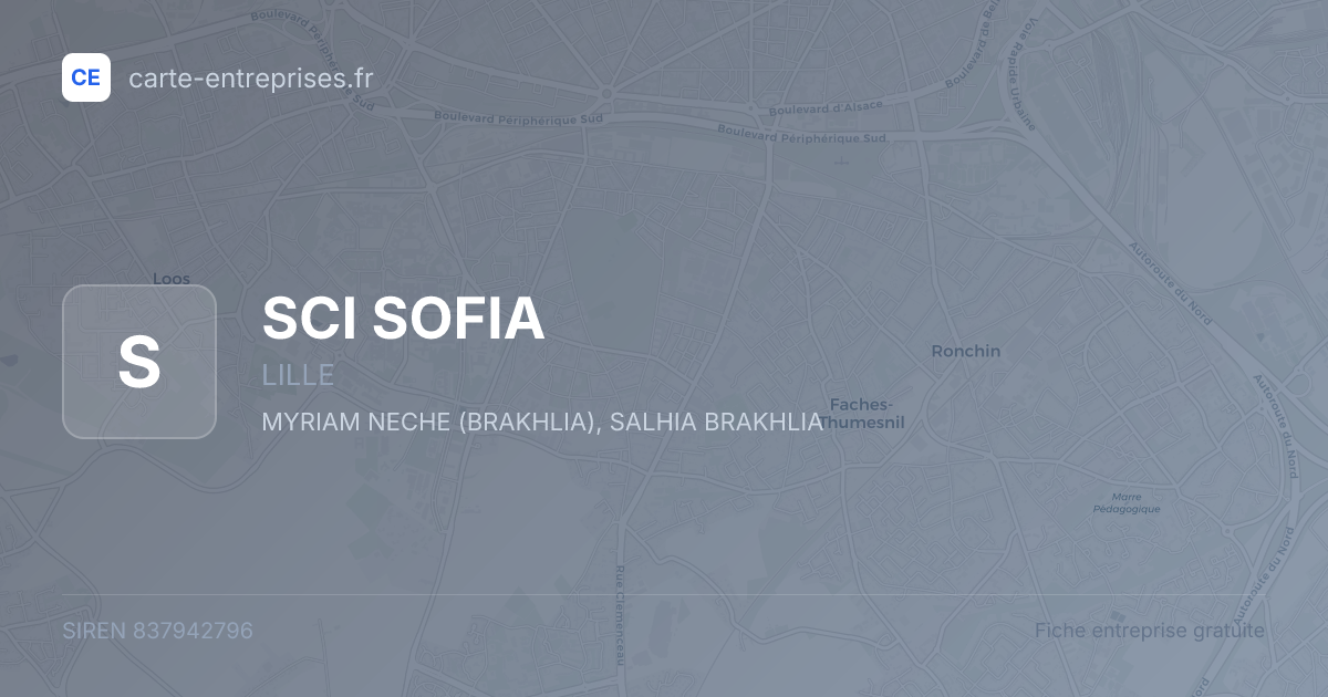 SCI SOFIA — 837942796 — fiche entreprise