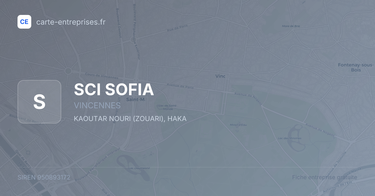 SCI SOFIA — 950893172 — fiche entreprise