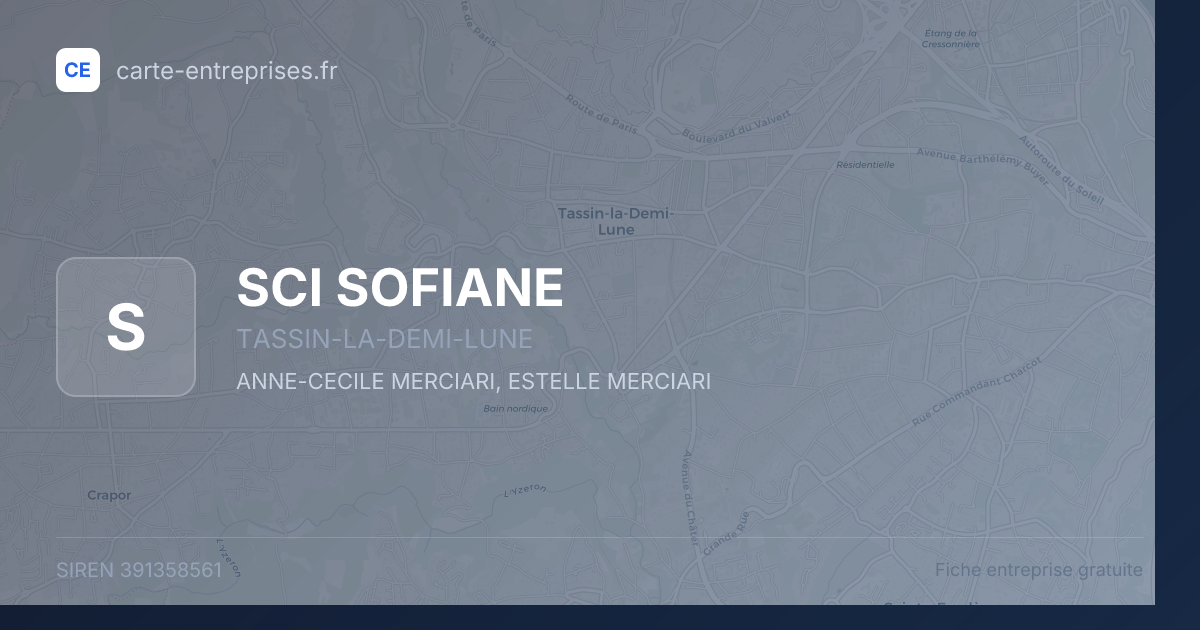 SCI SOFIANE — 391358561 — fiche entreprise