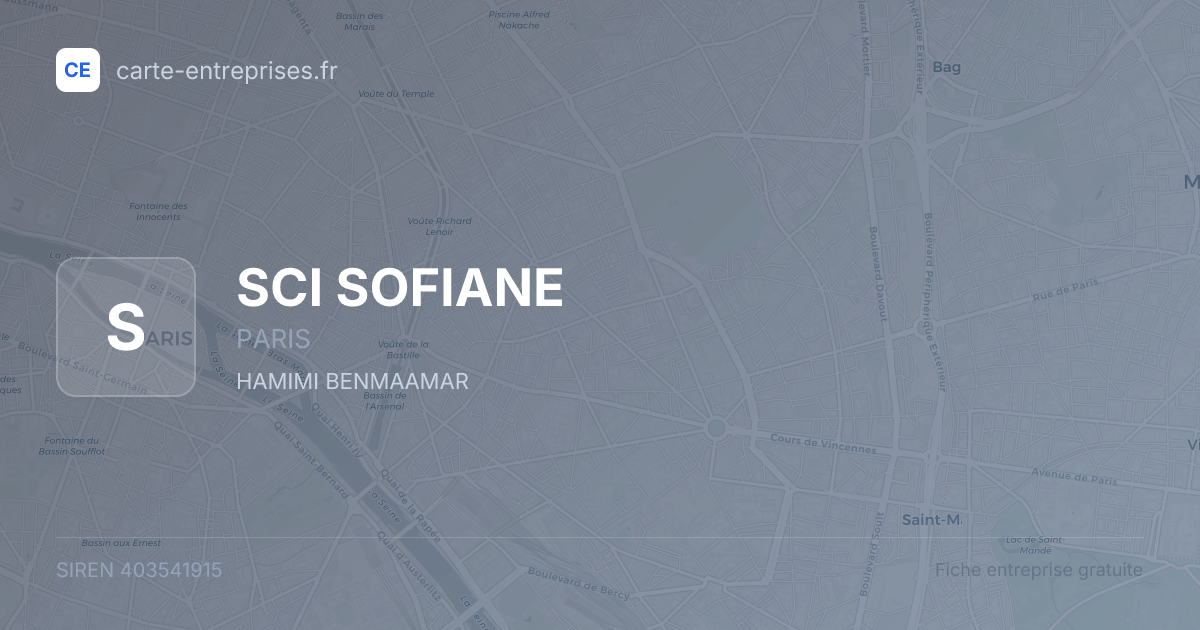 SCI SOFIANE — 403541915 — fiche entreprise