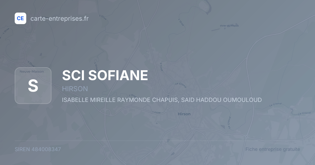 SCI SOFIANE — 484008347 — fiche entreprise