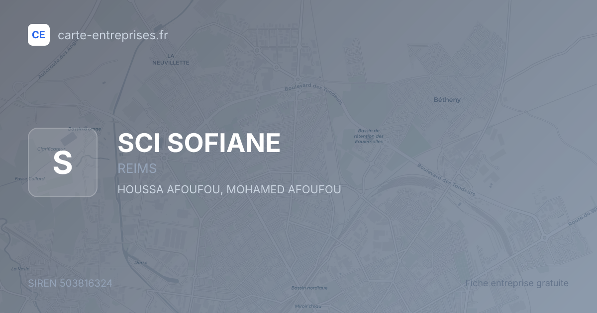 SCI SOFIANE — 503816324 — fiche entreprise