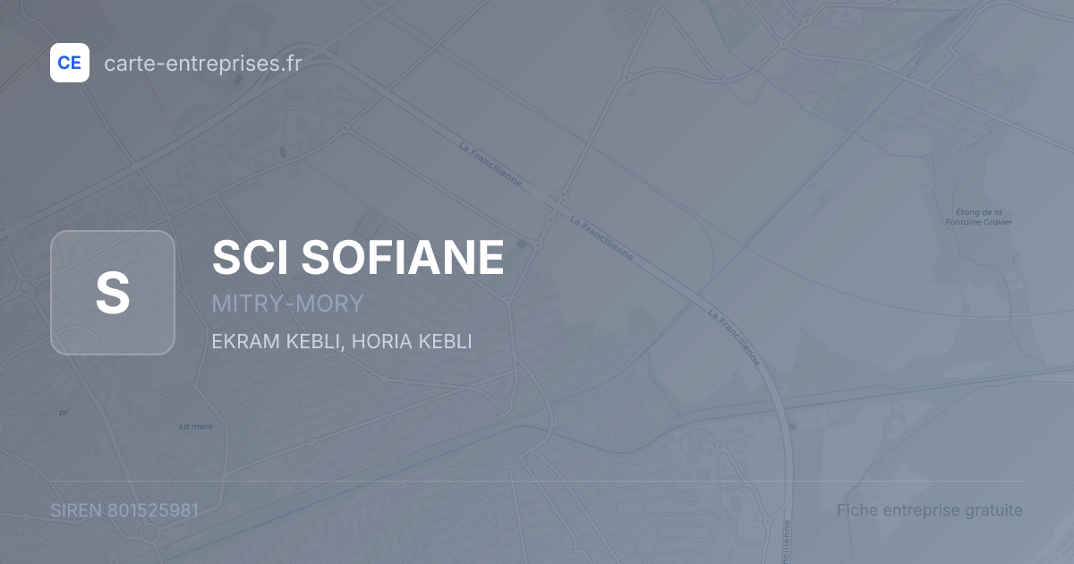 SCI SOFIANE — 801525981 — fiche entreprise