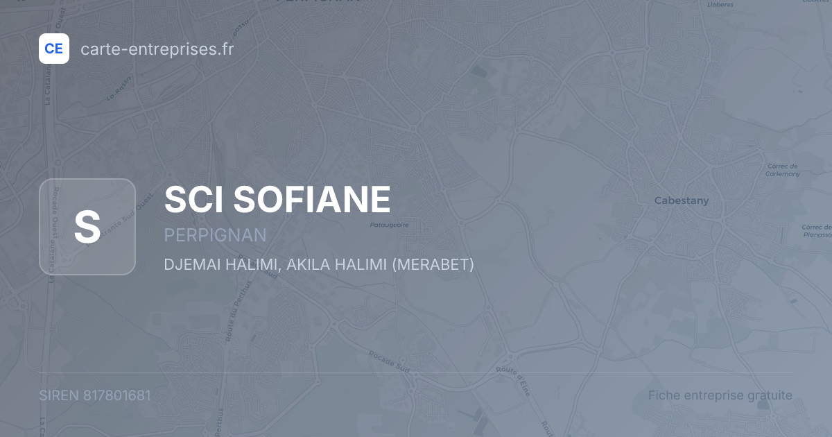 SCI SOFIANE — 817801681 — fiche entreprise