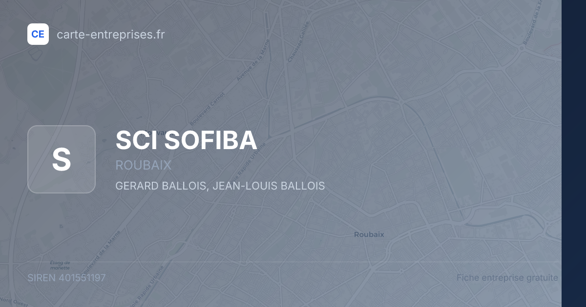 SCI SOFIBA — 401551197 — fiche entreprise
