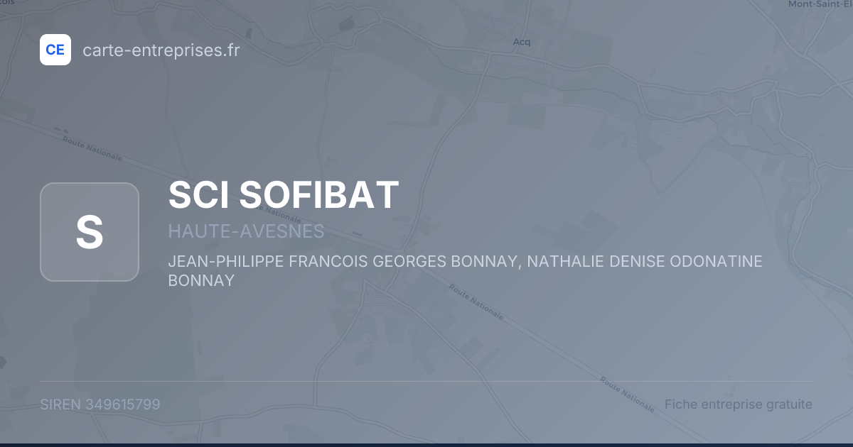 SCI SOFIBAT — 349615799 — fiche entreprise