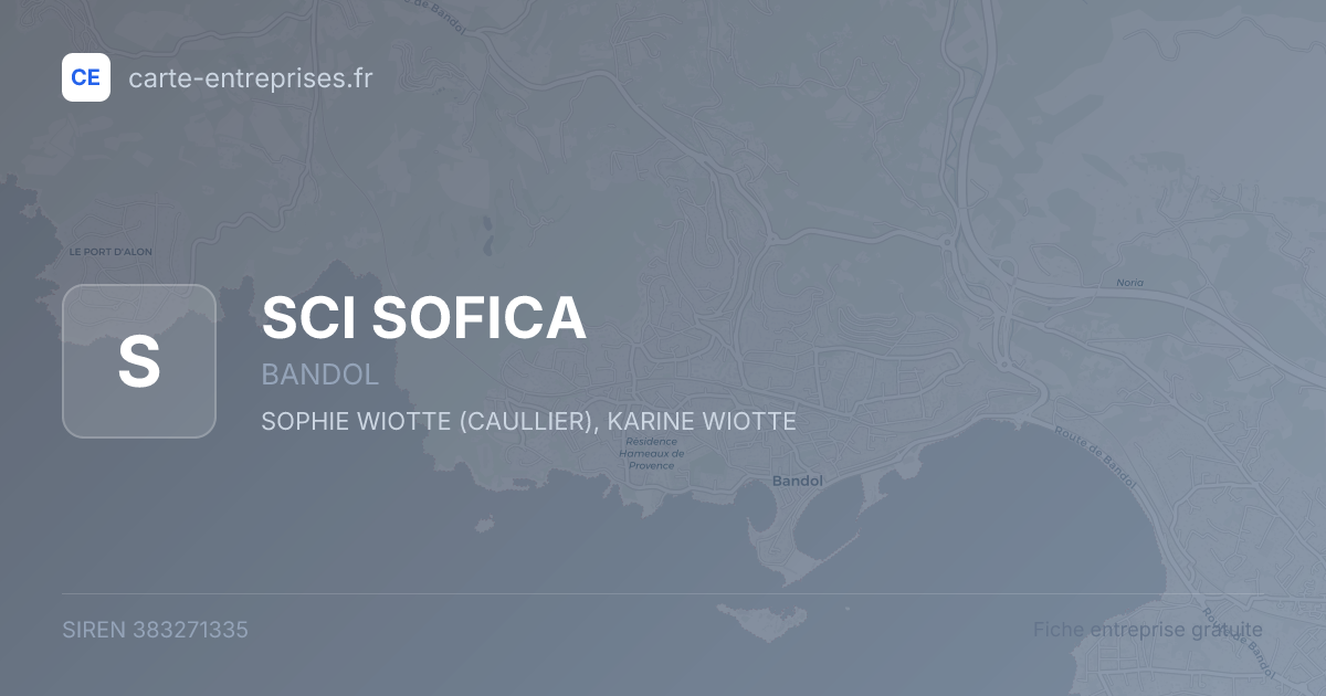 SCI SOFICA — 383271335 — fiche entreprise
