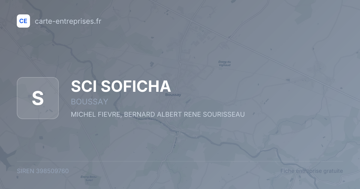 SCI SOFICHA — 398509760 — fiche entreprise