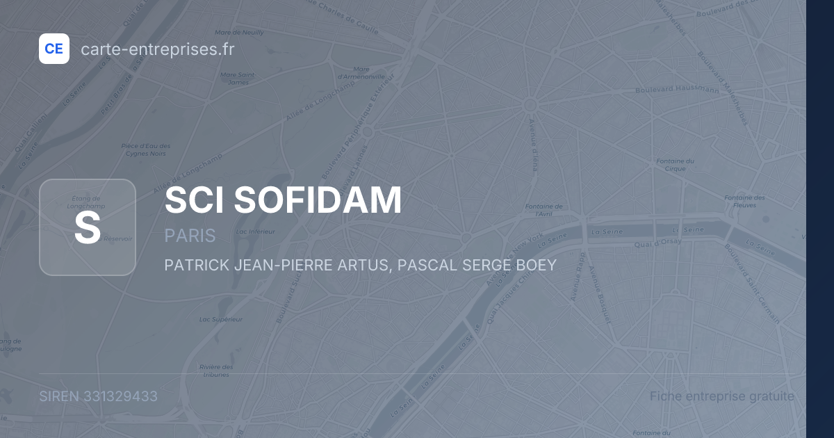 SCI SOFIDAM — 331329433 — fiche entreprise
