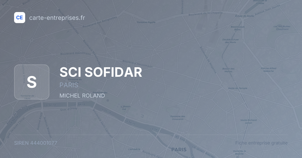 SCI SOFIDAR — 444001077 — fiche entreprise