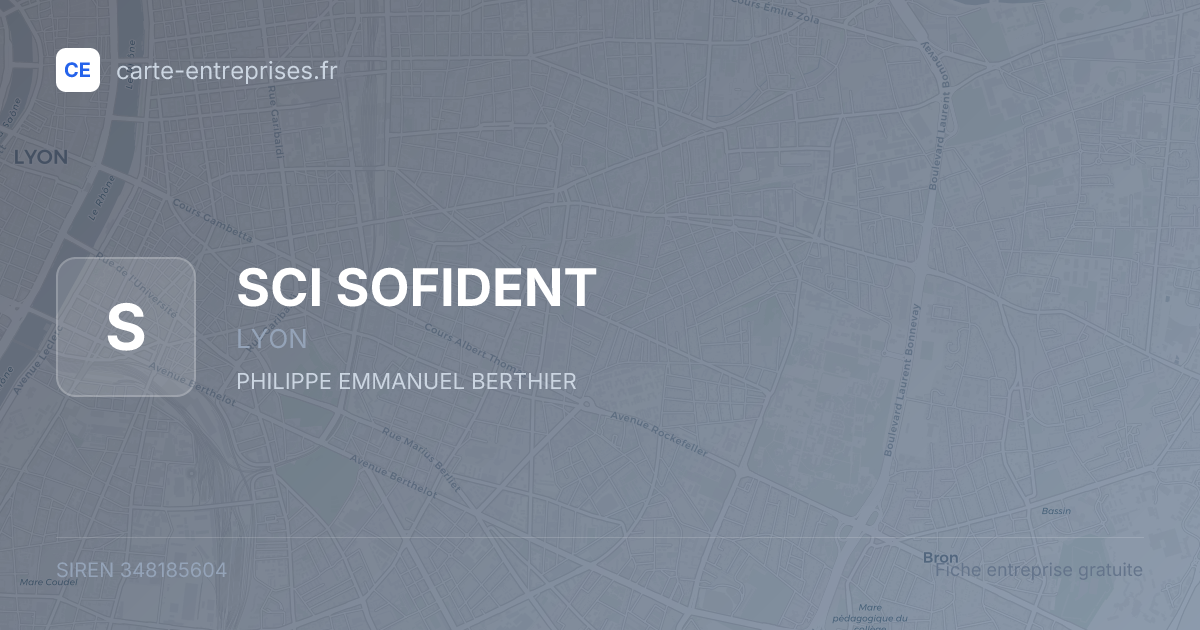 SCI SOFIDENT — 348185604 — fiche entreprise