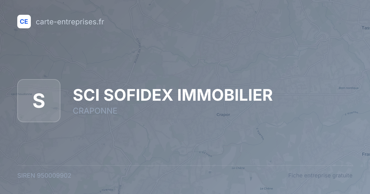SCI SOFIDEX IMMOBILIER — 950009902 — fiche entreprise