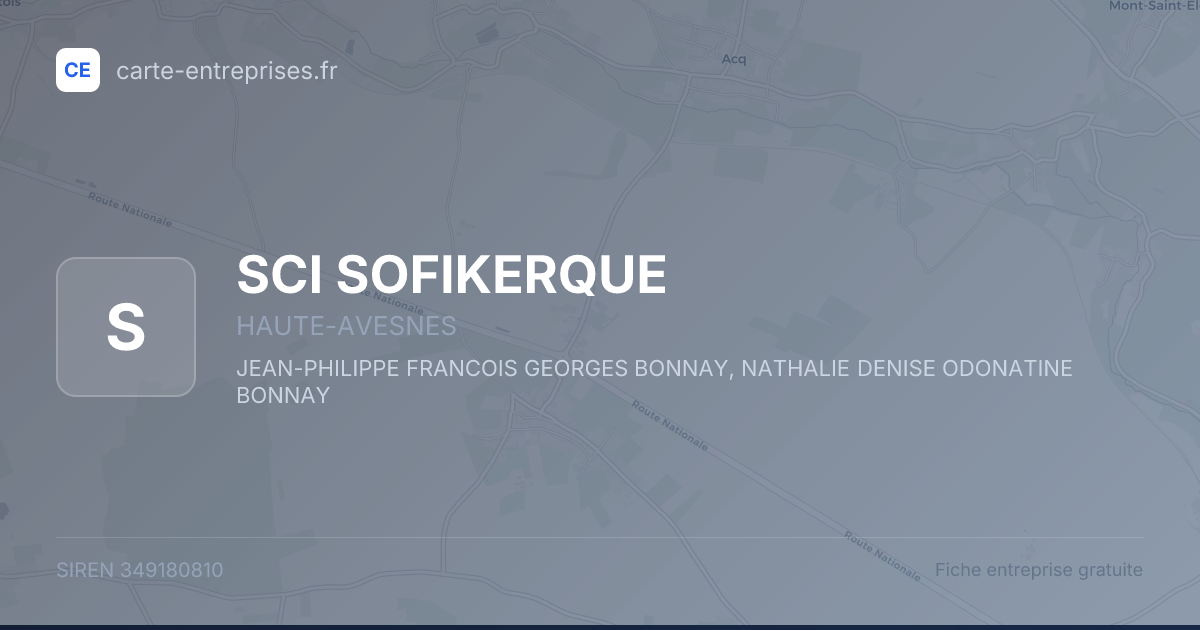 SCI SOFIKERQUE — 349180810 — fiche entreprise