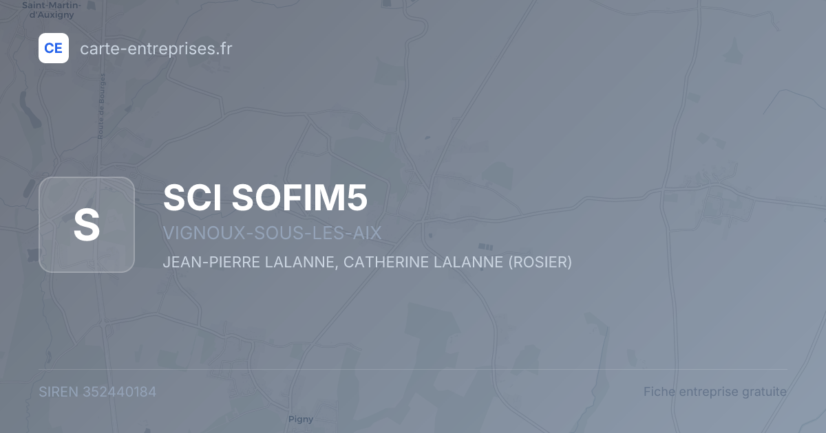 SCI SOFIM5 — 352440184 — fiche entreprise