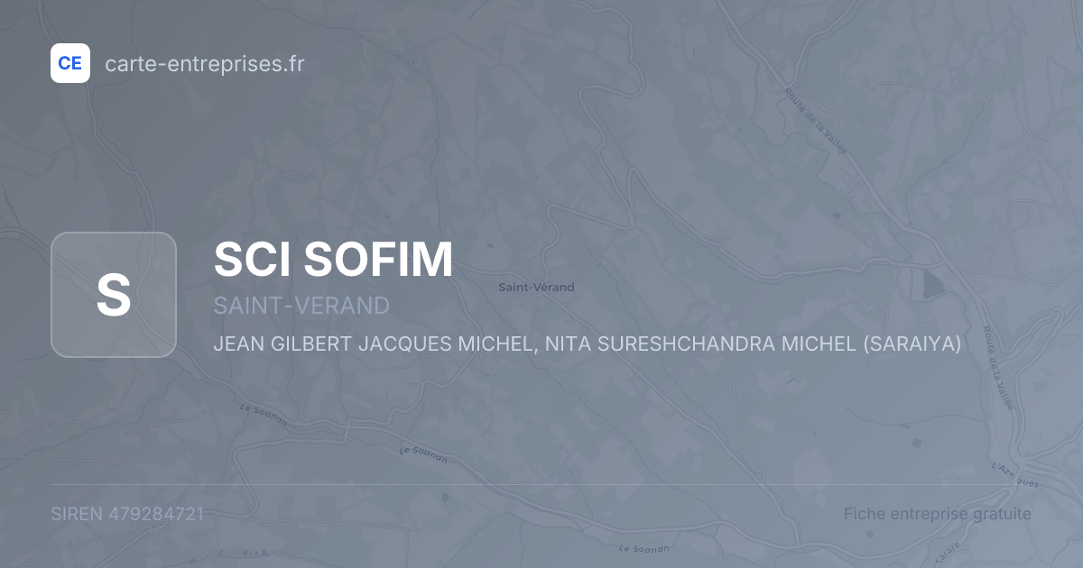 SCI SOFIM — 479284721 — fiche entreprise