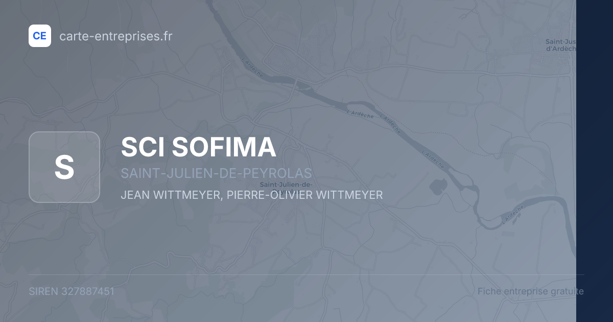SCI SOFIMA — 327887451 — fiche entreprise