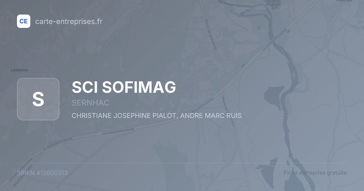 SCI SOFIMAG — 413600313 — fiche entreprise