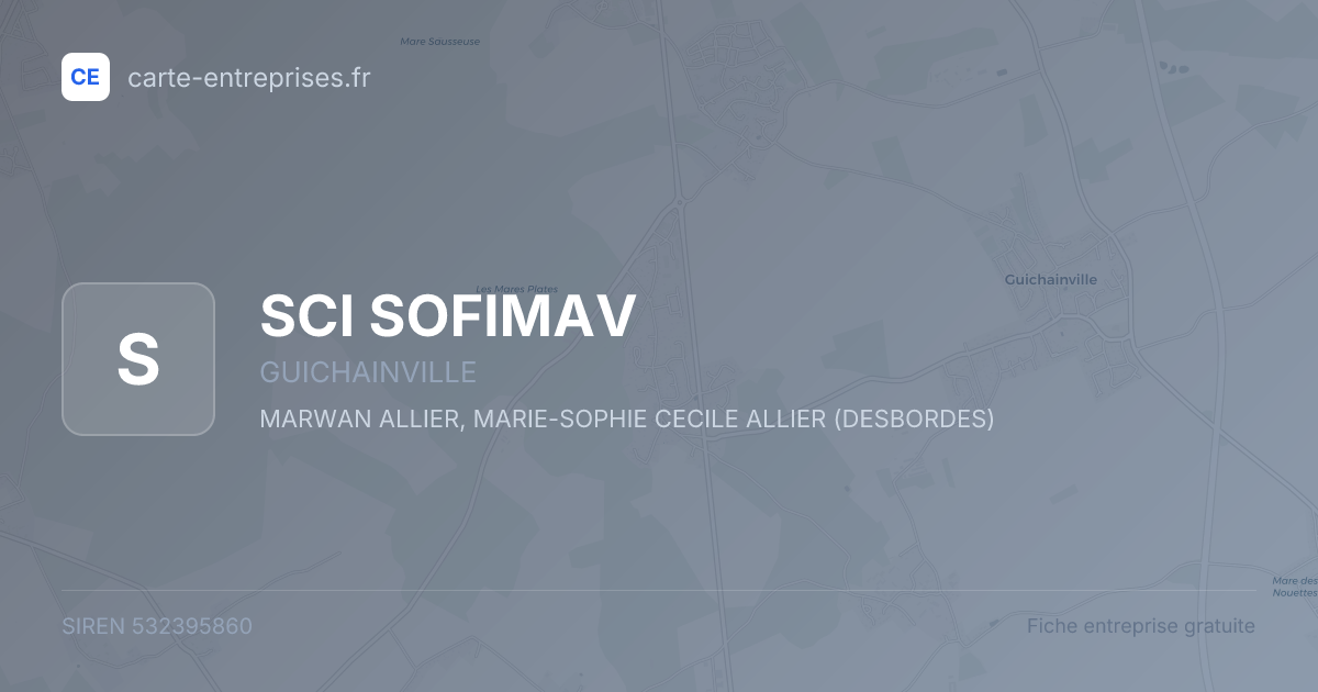 SCI SOFIMAV — 532395860 — fiche entreprise