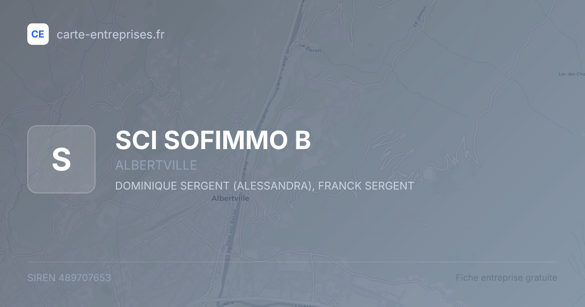 SCI SOFIMMO B — 489707653 — fiche entreprise